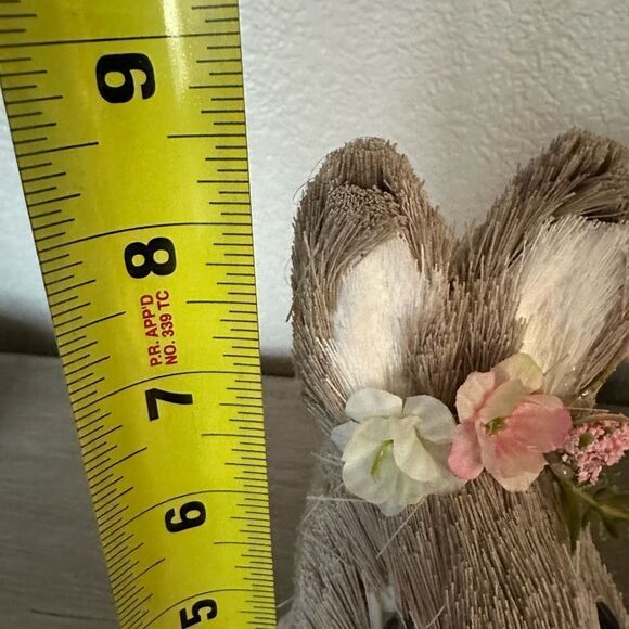 Easter Bunny Rabbit Spring Straw Decor Figurine - Picture 3 of 5